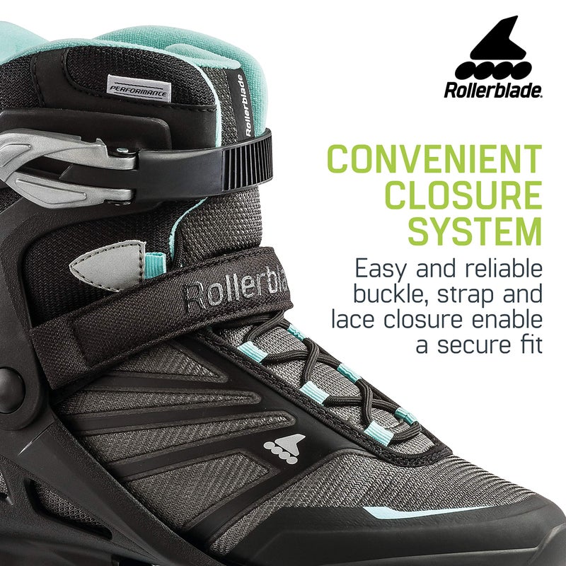 Rollerblade Zetrablade Women's Adult Fitness Inline Skate, Black and Light Blue, Performance Inline Skates - Image 4